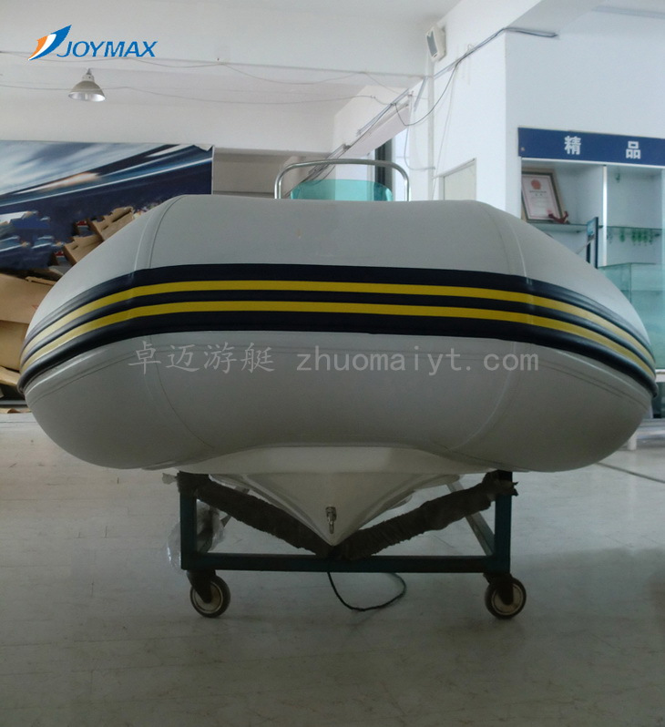 玻璃钢橡皮艇RIB390B，6-8人硬底钓鱼冲锋舟