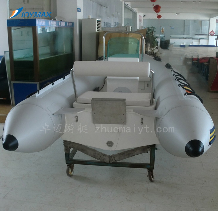 玻璃钢橡皮艇RIB390B，6-8人硬底钓鱼冲锋舟