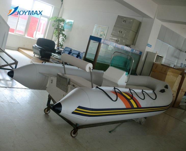 玻璃钢橡皮艇RIB390B，6-8人硬底钓鱼冲锋舟