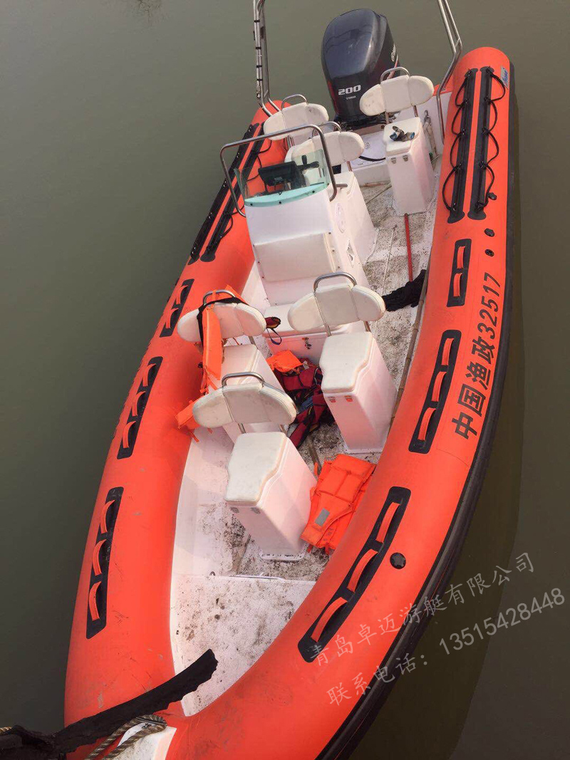RIB630玻璃钢执法艇公务艇8-12人（红色气囊款）